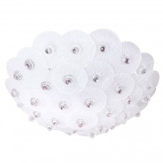 Petite frosted glass disk flush mount